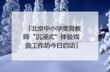 北京中小学美育教师“沉浸式”体验戏曲工作坊今日启动