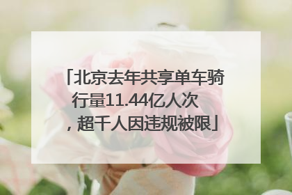 北京去年共享单车骑行量11.44亿人次，超千人因违规被限