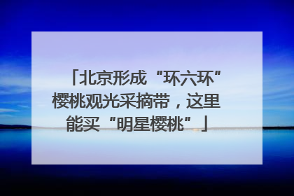 北京形成“环六环”樱桃观光采摘带，这里能买“明星樱桃”