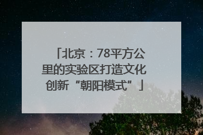 北京：78平方公里的实验区打造文化创新“朝阳模式”