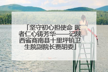 坚守初心担使命 医者仁心铸芳华——记陕西省商南县十里坪镇卫生院副院长贾胡委