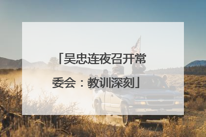 吴忠连夜召开常委会：教训深刻