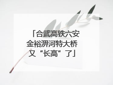 合武高铁六安金裕淠河特大桥又“长高”了