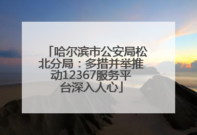 哈尔滨市公安局松北分局：多措并举推动12367服务平台深入人心