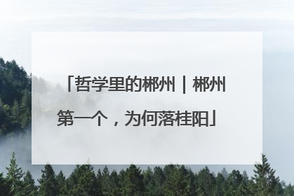 哲学里的郴州｜郴州第一个，为何落桂阳