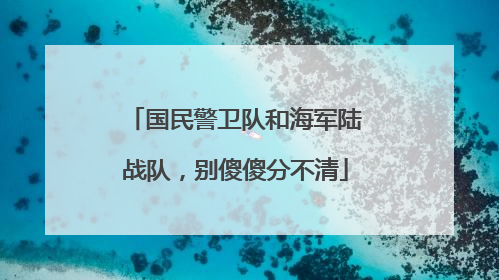 国民警卫队和海军陆战队，别傻傻分不清