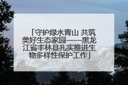 守护绿水青山 共筑美好生态家园——黑龙江省丰林县扎实推进生物多样性保护工作