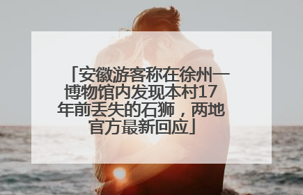 安徽游客称在徐州一博物馆内发现本村17年前丢失的石狮，两地官方最新回应