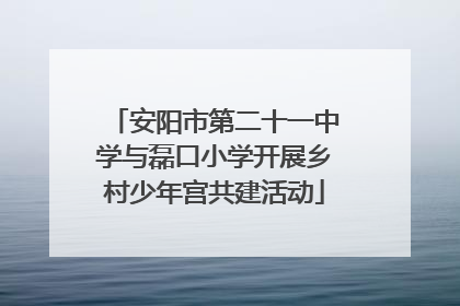 安阳市第二十一中学与磊口小学开展乡村少年宫共建活动