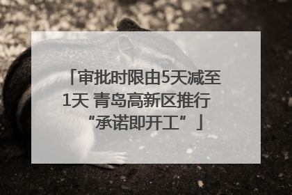 审批时限由5天减至1天 青岛高新区推行“承诺即开工”