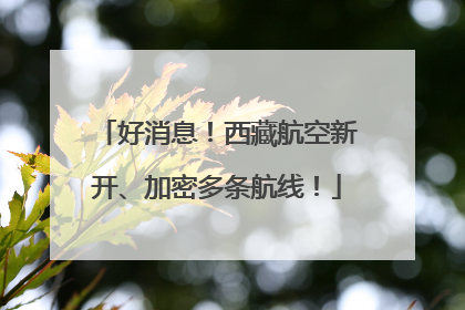 好消息！西藏航空新开、加密多条航线！