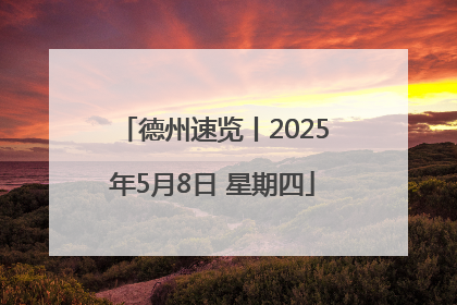 德州速览丨2025年5月8日 星期四