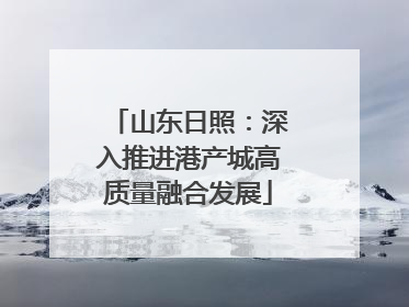 山东日照：深入推进港产城高质量融合发展
