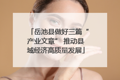 岳池县做好三篇“产业文章” 推动县域经济高质量发展