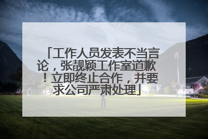 工作人员发表不当言论，张靓颖工作室道歉！立即终止合作，并要求公司严肃处理