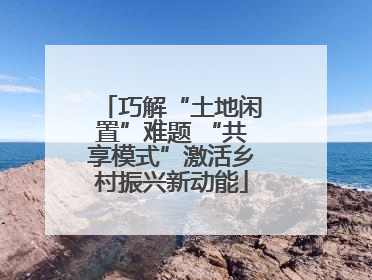 巧解“土地闲置”难题 “共享模式”激活乡村振兴新动能