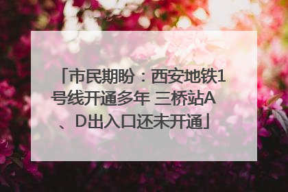 市民期盼：西安地铁1号线开通多年 三桥站A、D出入口还未开通