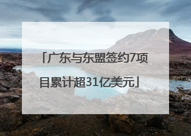 广东与东盟签约7项目累计超31亿美元