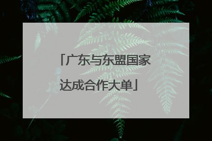 广东与东盟国家达成合作大单