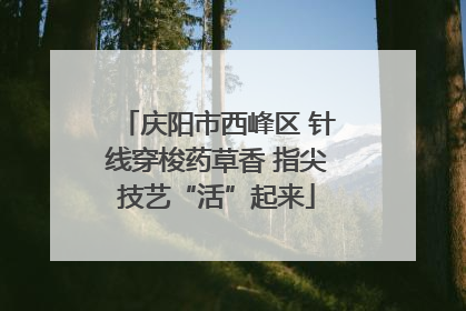 庆阳市西峰区 针线穿梭药草香 指尖技艺“活”起来