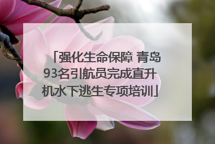 强化生命保障 青岛93名引航员完成直升机水下逃生专项培训