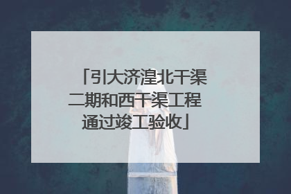 引大济湟北干渠二期和西干渠工程通过竣工验收