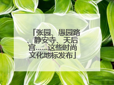 张园、愚园路、静安寺、天后宫……这些时尚文化地标发布