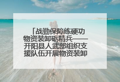 战勤保障练硬功 物资装卸砺精兵——开阳县人武部组织支援队伍开展物资装卸专业训练