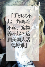 手机买不起、炸鸡吃不起、宠物养不起？这届美国人活得好难