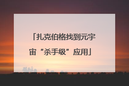 扎克伯格找到元宇宙“杀手级”应用