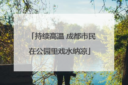 持续高温 成都市民在公园里戏水纳凉