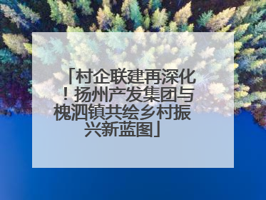村企联建再深化！扬州产发集团与槐泗镇共绘乡村振兴新蓝图