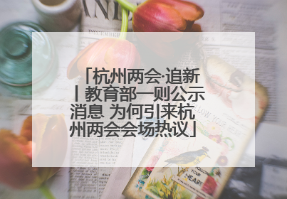 杭州两会·追新丨教育部一则公示消息 为何引来杭州两会会场热议