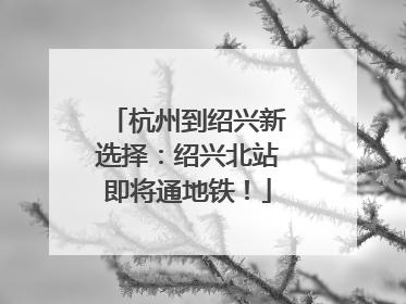 杭州到绍兴新选择：绍兴北站即将通地铁！
