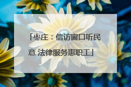 枣庄：信访窗口听民意 法律服务惠职工