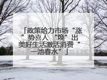 政策给力市场“涨”势喜人 “焕”出美好生活激活消费“一池春水”