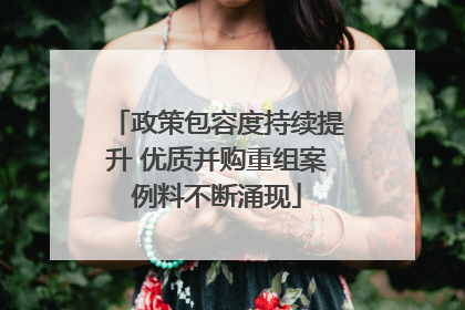 政策包容度持续提升 优质并购重组案例料不断涌现