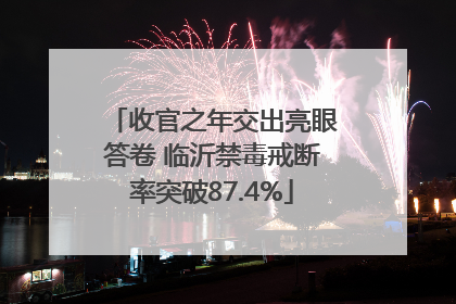 收官之年交出亮眼答卷 临沂禁毒戒断率突破87.4%