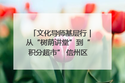 文化导师基层行｜从“树荫讲堂”到“积分超市” 信州区基层治理有实招