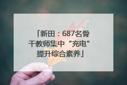 新田：687名骨干教师集中“充电” 提升综合素养