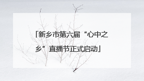 新乡市第六届“心中之乡”直播节正式启动