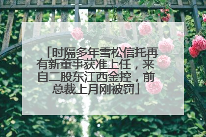 时隔多年雪松信托再有新董事获准上任，来自二股东江西金控，前总裁上月刚被罚