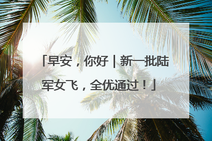早安，你好｜新一批陆军女飞，全优通过！