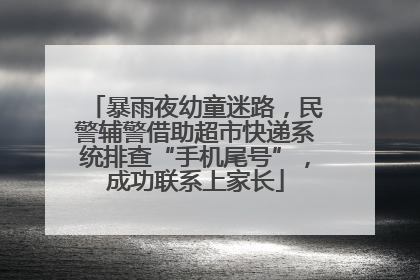 暴雨夜幼童迷路，民警辅警借助超市快递系统排查“手机尾号”，成功联系上家长
