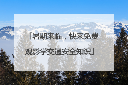 暑期来临，快来免费观影学交通安全知识
