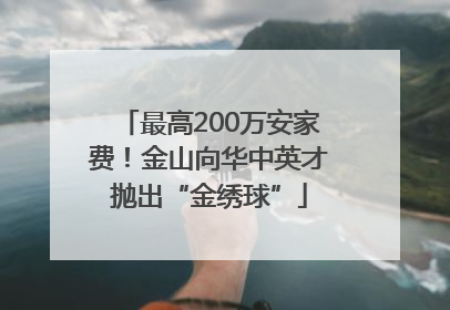 最高200万安家费！金山向华中英才抛出“金绣球”