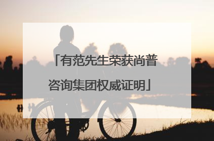 有范先生荣获尚普咨询集团权威证明