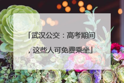 武汉公交：高考期间，这些人可免费乘坐