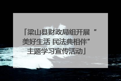 梁山县财政局组开展“美好生活 民法典相伴”主题学习宣传活动