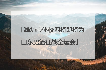 潍坊市体校四将即将为山东男篮征战全运会